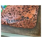 Barcelona Artisan Terracotta Tile Art Lizard Motif