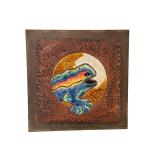 Barcelona Artisan Terracotta Tile Art Lizard Motif