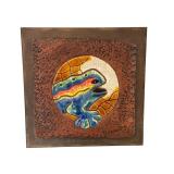 Barcelona Artisan Terracotta Tile Art Lizard Motif