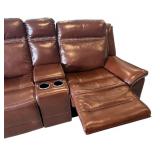 Graham Leather Power Reclining Loveseat in Chestnut Brown