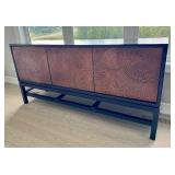 Contemporary 3-Door Credenza with Textured Front