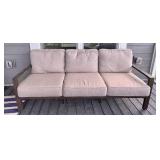 Outdoor 3-Seat Patio Sofa with Cushions and Metal Frame
