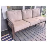 Outdoor 3-Seat Patio Sofa with Cushions and Metal Frame