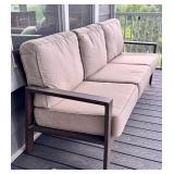 Outdoor 3-Seat Patio Sofa with Cushions and Metal Frame
