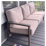 Outdoor 3-Seat Patio Sofa with Cushions and Metal Frame