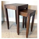 G - Set of 2 Wooden Nesting Tables with Tapered Legs