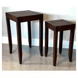 G - Set of 2 Wooden Nesting Tables with Tapered Legs