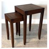 G - Set of 2 Wooden Nesting Tables with Tapered Legs