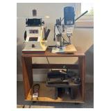 G - Jet Mortiser Machine, Jet Oscillating Spindle Sander, and Wards Powr-Kraft Spindle Shaper with Stand