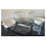 DR - Collection of Pyrex Glass Bakeware and Corning Ware Casserole Dishes