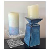 Assorted Candle Holders, Glass Coasters and Vase Collection