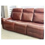 Graham Leather Dual Power Zero Gravity Reclining Sofa, Chestnut Brown