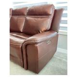 Graham Leather Dual Power Zero Gravity Reclining Sofa, Chestnut Brown