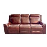 Graham Leather Dual Power Zero Gravity Reclining Sofa, Chestnut Brown