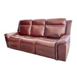 Graham Leather Dual Power Zero Gravity Reclining Sofa, Chestnut Brown