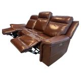 Graham Leather Dual Power Zero Gravity Reclining Sofa, Chestnut Brown