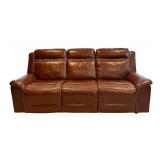 Graham Leather Dual Power Zero Gravity Reclining Sofa, Chestnut Brown