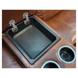 Graham Leather Power Reclining Loveseat with Console