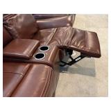 Graham Leather Power Reclining Loveseat with Console