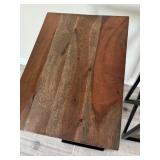 LL - Pair of Metal and Wood C-Shape Side Tables