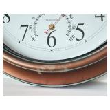 LL - AcuRite 18-Inch Wall Clock with Thermometer and Bronze Finish