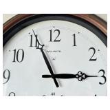 LL - AcuRite 18-Inch Wall Clock with Thermometer and Bronze Finish