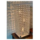 LL - Crystal Cylinder Table Lamp with Metal Base 8x8x20 Inch