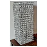 LL - Crystal Cylinder Table Lamp with Metal Base 8x8x20 Inch