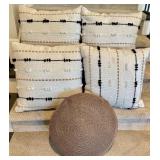 LL - Set of 4 Foreside Home & Garden 19" Decorative Pillows with The Sak Round Knit Accent Pillow