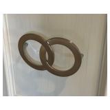 LL - White Double Door Cabinet with Brass Ring Handles