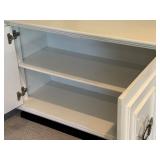 LL - White Double Door Cabinet with Brass Ring Handles