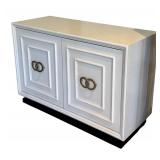 LL - White Double Door Cabinet with Brass Ring Handles