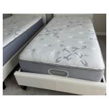 Pair of Twin Bed Frames with Mattresses and Linens