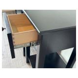 LL - Pair of Black Wood Accent Tables with Drawer