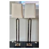 LL - Pair of 32-Inch Modern Table Lamps with Rectangular Shades