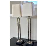 LL - Pair of 32-Inch Modern Table Lamps with Rectangular Shades