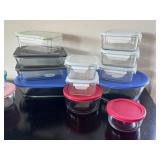 K - Assorted Glass Food Storage Containers - Pyrex, Anchor Hocking, Glasslock