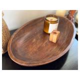K - Assorted Home Decor Collection with Wooden Tray, Pottery, and Candle Holders