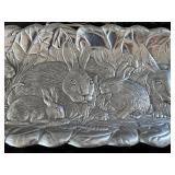 K - Vintage Arthur Court 1990 Aluminum Bunny Serving Tray Set