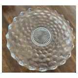K - Vintage Fostoria Glass Platter with Diamond Pattern