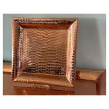 K - Set of 2 Hammered Copper Style Serving Trays