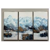 Set of 3 Framed Abstract Mountain Art Panels