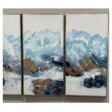 Set of 3 Framed Abstract Mountain Art Panels