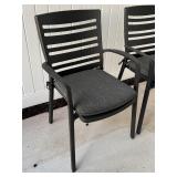 Pair of Metal Patio Chairs with Cushions