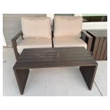 P - Outdoor Metal Patio Set with Loveseat, Coffee Table and End Table