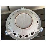 K - Hand-Painted Italian Pottery Bowl with Decorative Cutouts,