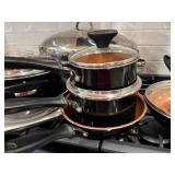 K - Farberware Ceramic Nonstick Cookware Set with Large Roaster and Assorted Pans