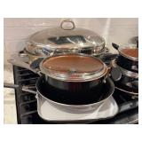 K - Farberware Ceramic Nonstick Cookware Set with Large Roaster and Assorted Pans