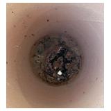 Tall Ceramic Planter 24 Inch Blue and Yellow Glaze