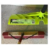 Yard and Home Cleaning Equipment Set Including Snow Shovel, Push Broom, Rake, and Spray Mops